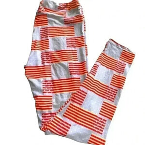 Lularoe TC plus (10-16) light blue flags Americana leggings. NWOT